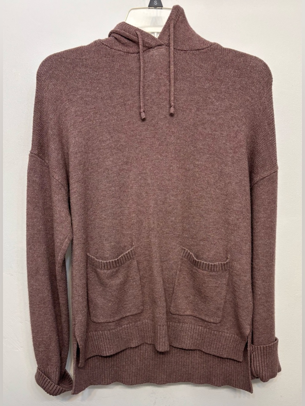A New Day Mauve Knit 2 Pocket Pullover Sweatshirt Hoodie Womens Size XS NWOT